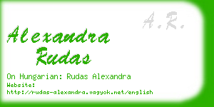 alexandra rudas business card